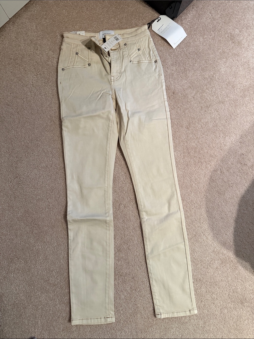 Current Elliott Women’s Slim High-Rise Jeans in Cream 24